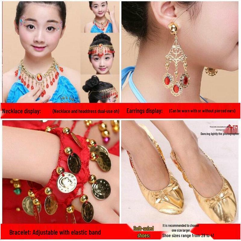 Детский костюм для индийского и синьцзянского народного танца - Наряд для выступления танца живота для девочек