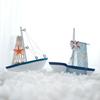 Wooden Crafts DIY Micro Landscape Sailing Miniature Figurines Sailboat Ornaments Sailing Model