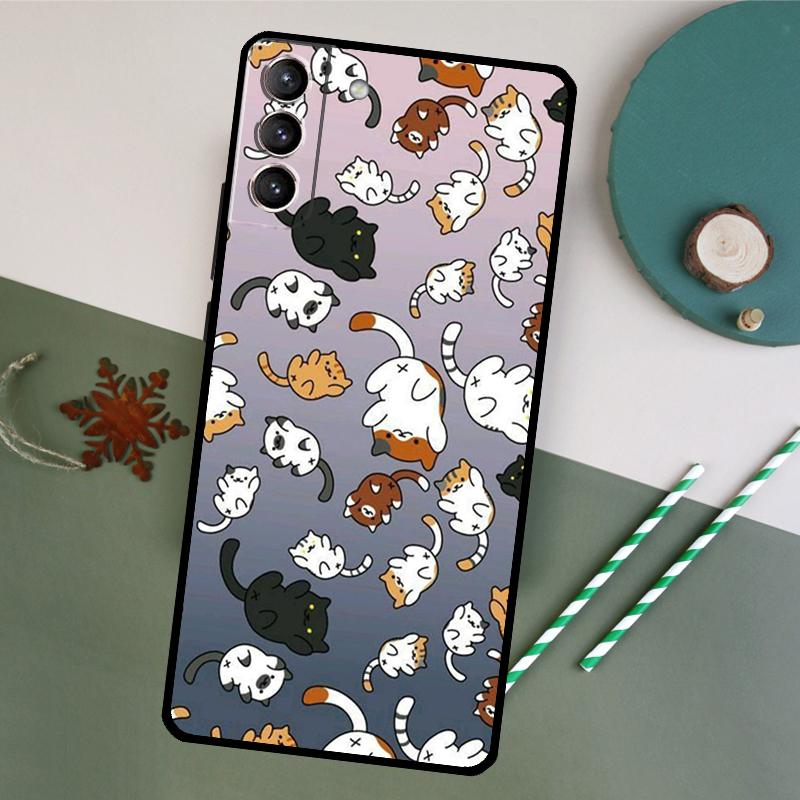 Чехол для телефона Neko Atsume для Samsung Galaxy S25 S20 S21 S22 S23 S24 S26 Ultra S10 Plus S25 FE Задняя крышка