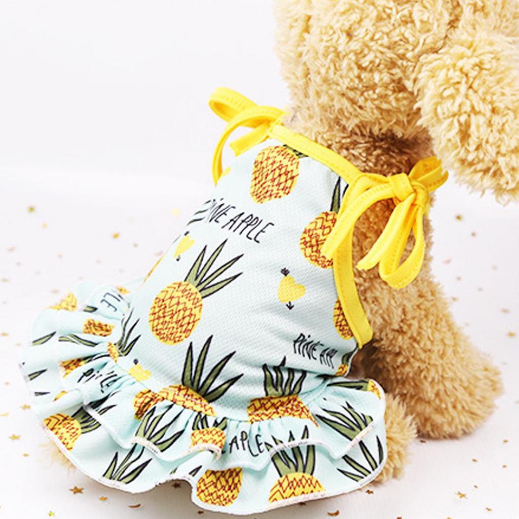 Lovely Pineapple Pet Dog Cat Dress/Vest Summer Costume Apparel Couple Outfit