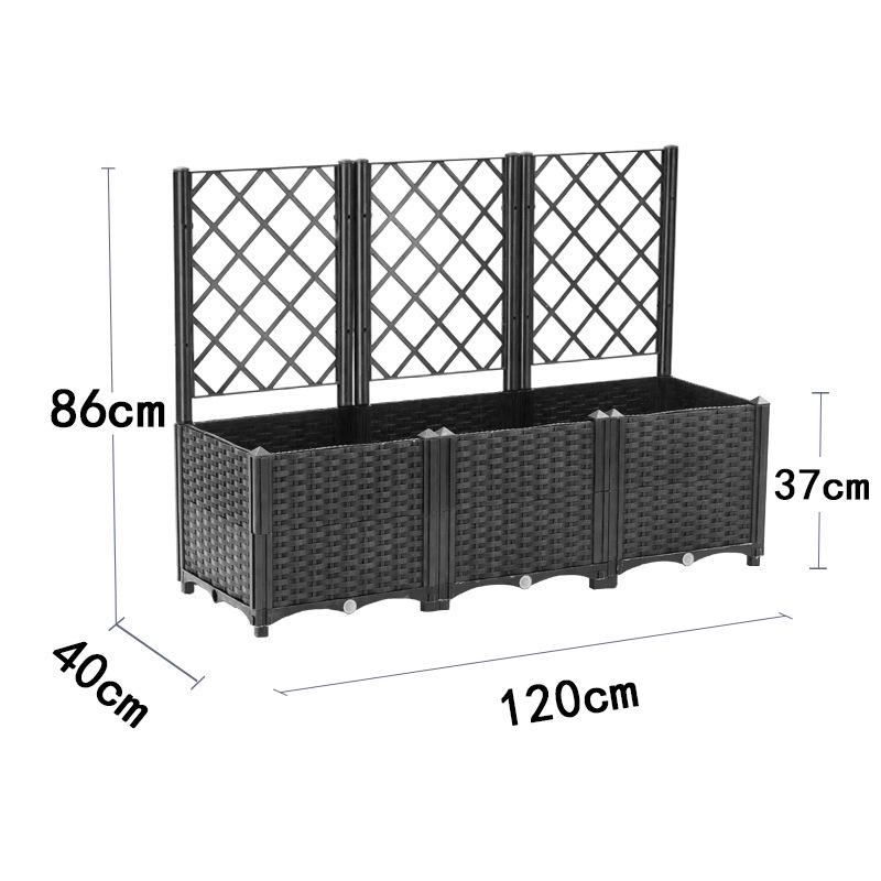 Stackable Planter Box with Trellis Support for Climbing Plants, Vegetables & Flowers