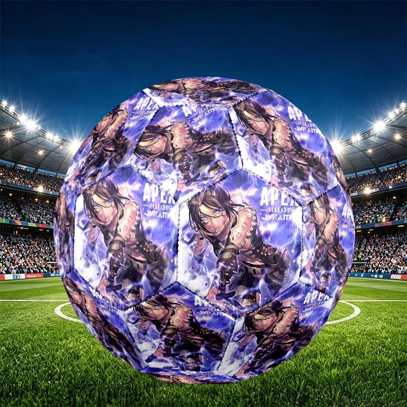 Apex Legends Print Size 5 Soccer Ball, PU Wear Resistant Football for Match Training and Daily Practice, Birthday Gift for Soccer Fans