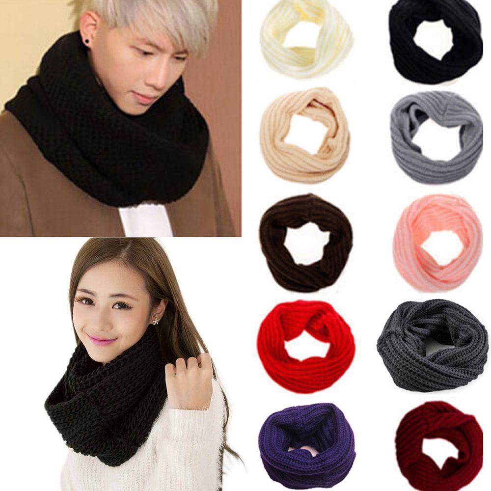 Fashion Winter Long Shawl Knitting Wool Scarf Neck Cowl Collar Infinity Circle Cable