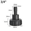 Адаптер-кран для IBC-контейнера, 1/2", 3/4", резьба S60, соединитель, аксессуары для клапана бочки на тонну, фитинг для IBC-контейнера, адаптер клапана 1 дюйм