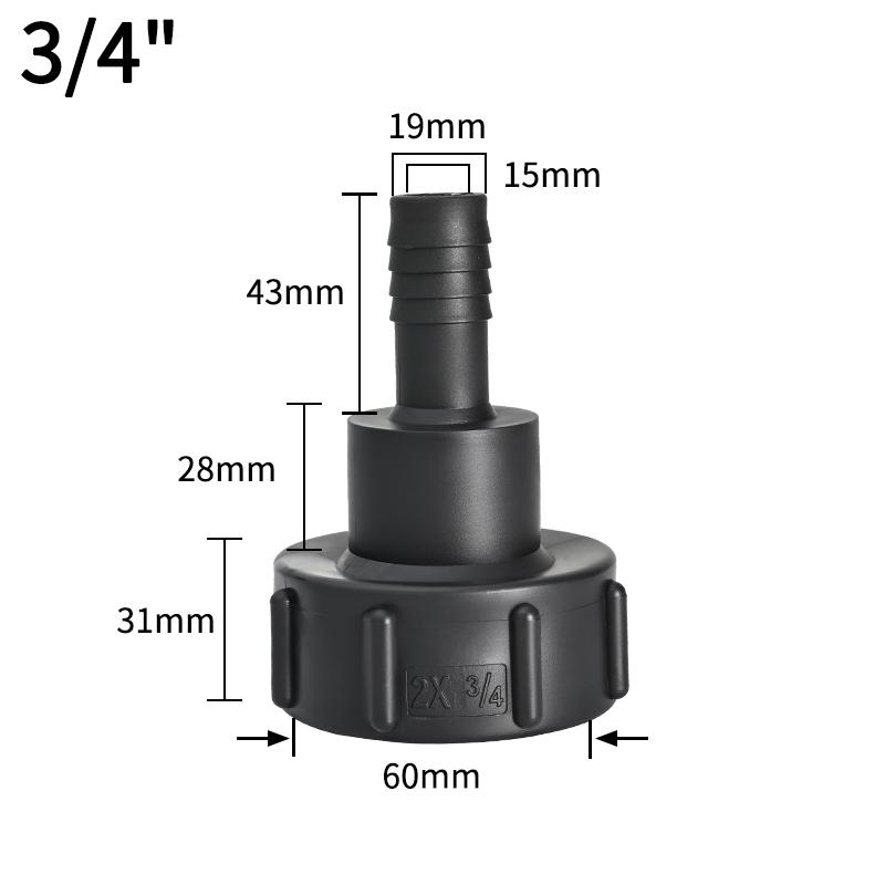 Адаптер-кран для IBC-контейнера, 1/2", 3/4", резьба S60, соединитель, аксессуары для клапана бочки на тонну, фитинг для IBC-контейнера, адаптер клапана 1 дюйм