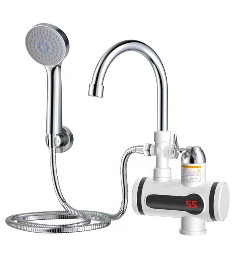 Мгновенный электрический водонагреватель-кран с цифровым дисплеем для душа, двойного использования (горячая и холодная вода)