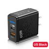 Быстрое зарядное устройство с несколькими портами: Светодиодный USB+PD Type-C для стандартов США, ЕС, Великобритании