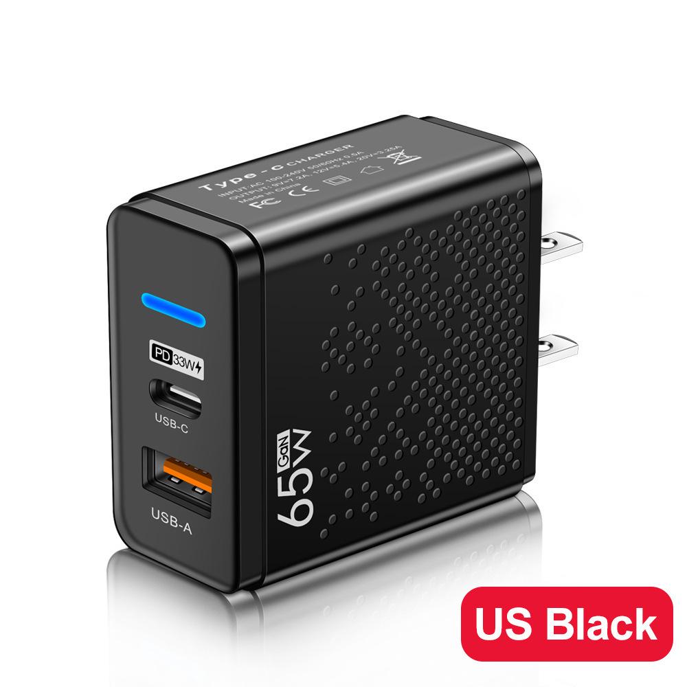 Быстрое зарядное устройство с несколькими портами: Светодиодный USB+PD Type-C для стандартов США, ЕС, Великобритании