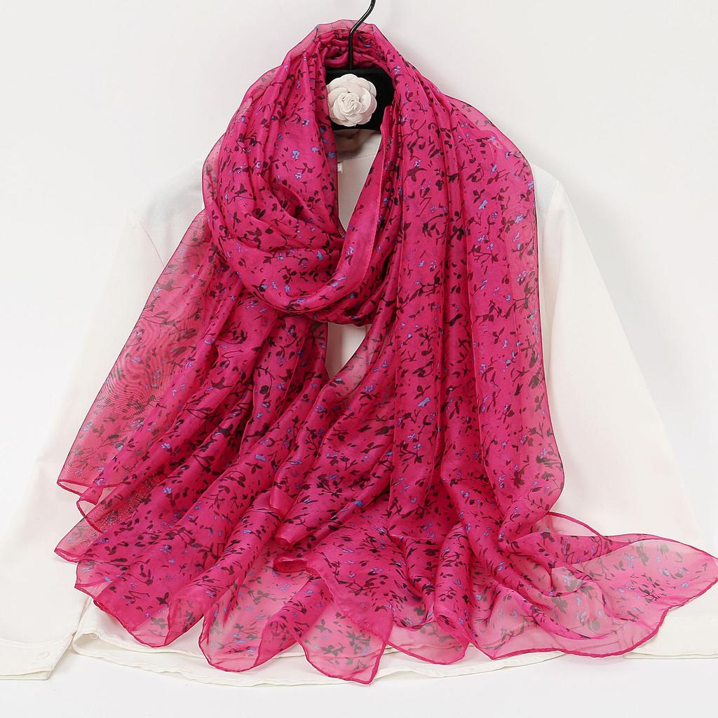 Flower Print, Casual Style, Inelastic, Windproof & Sun-Proof, Decorative, Yarn-Dyed & Printed, No Feathers, Machine Washable - Weekend Casual