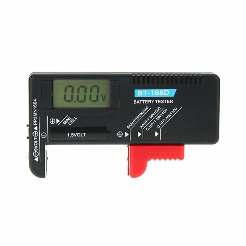 Digital Battery Tester For AAA AA C D 9V 1.5V, Household Battery Checker Tester For Small Batteries Button Cell (Model: BT-168D)