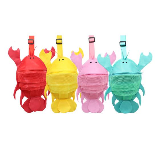 Детская пляжная сумка в форме омара с героями мультфильмов, дышащая сетчатая дизайнерская сумка для хранения игрушек, детский органайзер для песочных инструментов