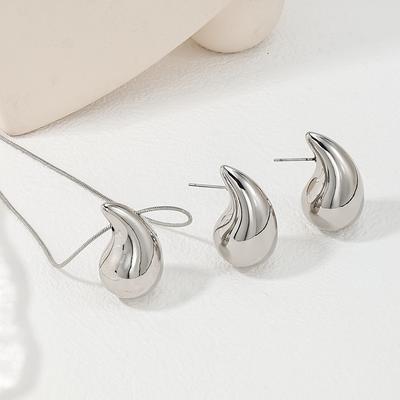 3PC Женская мода Простая роскошь трехмерное ожерелье с каплями воды серьги комплект ювелирных изделий свадьба банкет вечеринка праздничный подарок