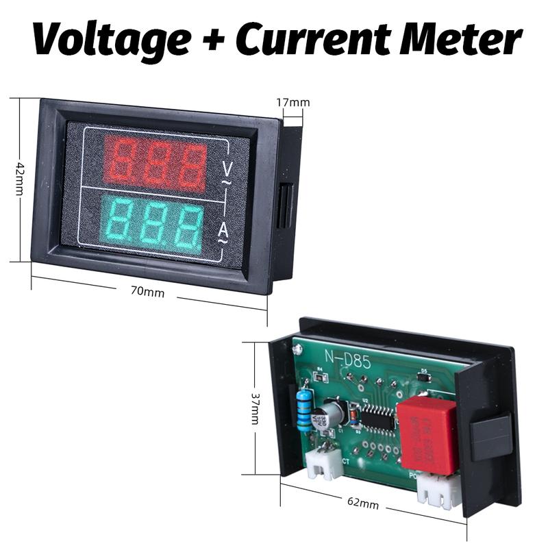 0.56'' Digital Voltmeter Ammeter AC 0-100A AC60-500V LED Display Voltage Current Meters Tester Detector