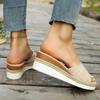 New Women Sandals Low Heels Wedge Shoes Summer Zapatos Mujer Peep Toe Platform Ladies Slippers Sandalias De Mujer Verano 2025