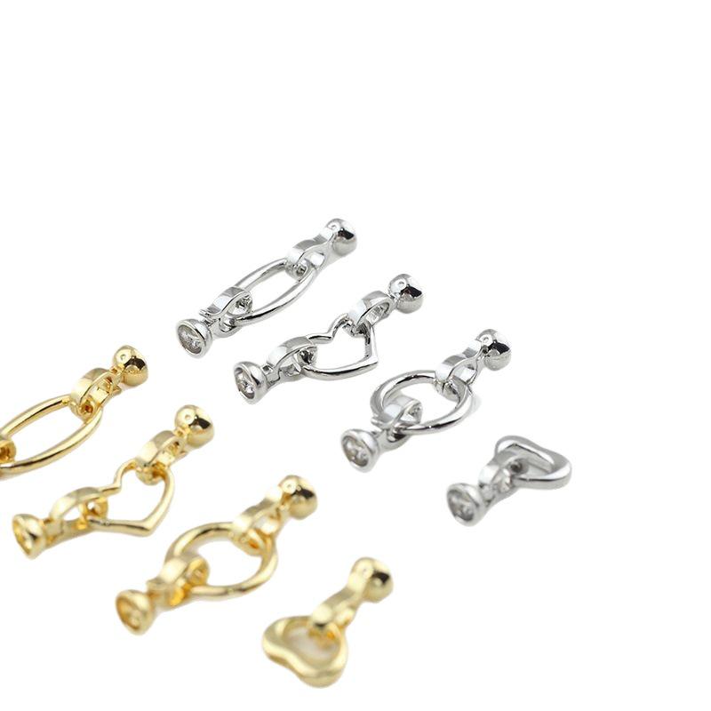 Ожерелье и браслет с двойной пряжкой в форме овального персикового сердца, сохраняющее цвет