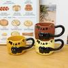 Чувство дизайна Кошка Штабелируемая чашка Высокая ценность Керамическая кружка Кружка для питья воды для пары Бытовая чашка для кофе и завтрака Мужчины