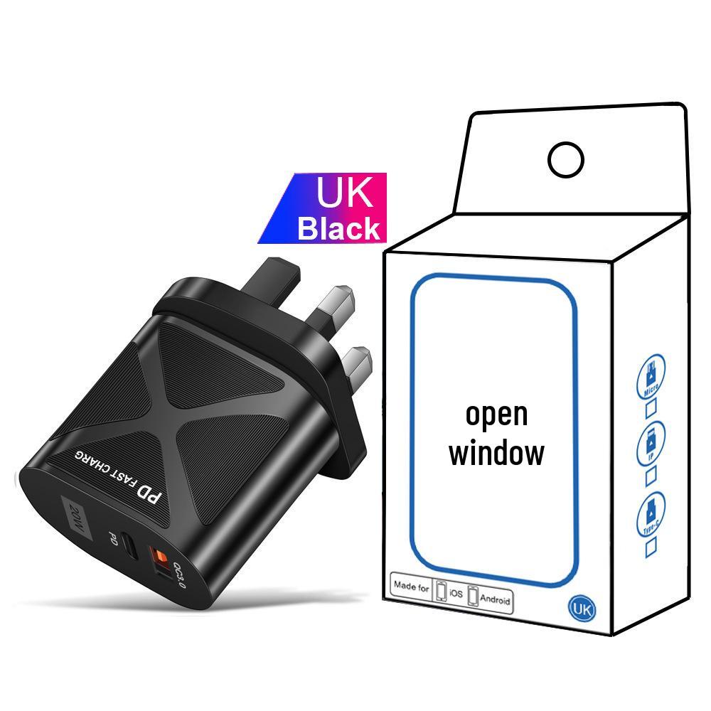 USB-адаптер для путешествий 5В/9В/12В с PD20W и QC3.0 Быстрая зарядка - Стандарт США/ЕС/Великобритании