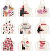 Minimalist Linen Apron For Women With Lipstick Design And Waterresistant Material For Nail Salons