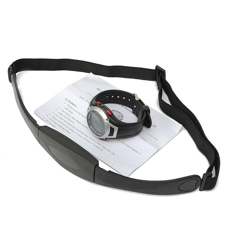 Спортивные цифровые часы с пульсометром и беспроводным нагрудным ремнем, водонепроницаемые