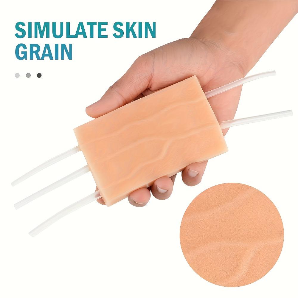 Soft Lifelike Blood Vessel Practice Kit Beige Black Silicone Injection Practice Pad Education