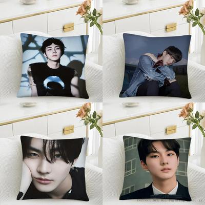 1 шт. Корейская группа J-JUNGWON Наволочка Квадратная Наволочка для Подушки Декор Спальни Гостиной Повседневная E-ENHYPEN Наволочка