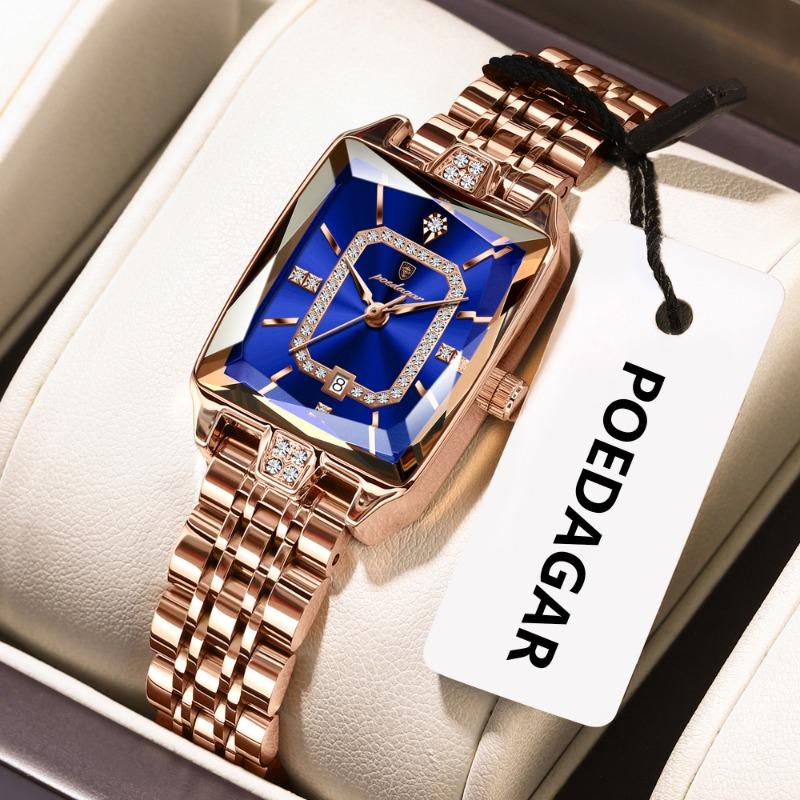 Новые Квадратные Женские Часы Топ-Бренда Новые Роскошные Водонепроницаемые Модные Часы с Бриллиантами