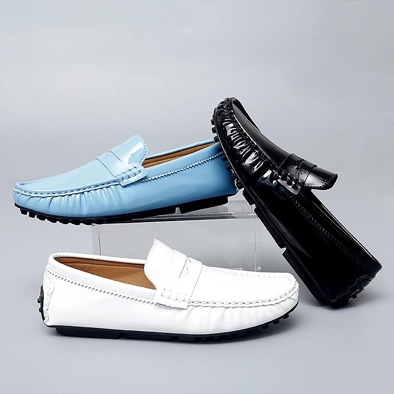 Новые мужские лоферы Yuppie, мужские модельные туфли, повседневная кожаная обувь без шнуровки, мужские кожаные мужские лоферы в британском стиле, большой размер 47