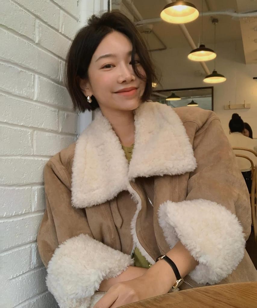 Lonque Shearing Mustang Jacket (Beige)