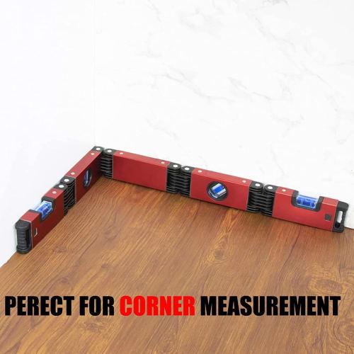 Folding Level, Multifunctional Folding Level Measuring Tool, 4 Level Bubbles 45 90 180, Multi-Angle Magnetic Level Tool for Carpentry and Woodworki