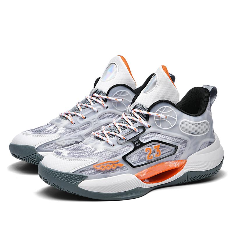 Новые светящиеся в темноте дышащие сетчатые баскетбольные кроссовки мужские настоящие боевые студенческие спортивные кроссовки с резиновой подошвой