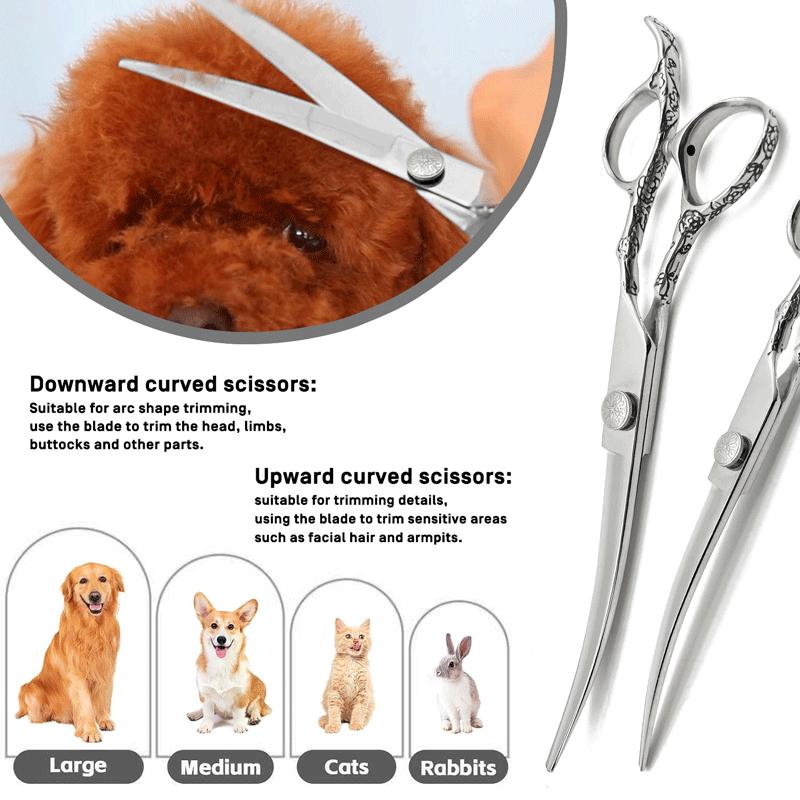 7,5-дюймовые профессиональные ножницы для груминга собак — прямые, филировочные и изогнутые ножницы