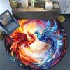 Круглый ковер Phoenix Art, Ковер для гостиной, спальни, дивана, игровой комнаты, Декор, Нескользящий коврик для пола