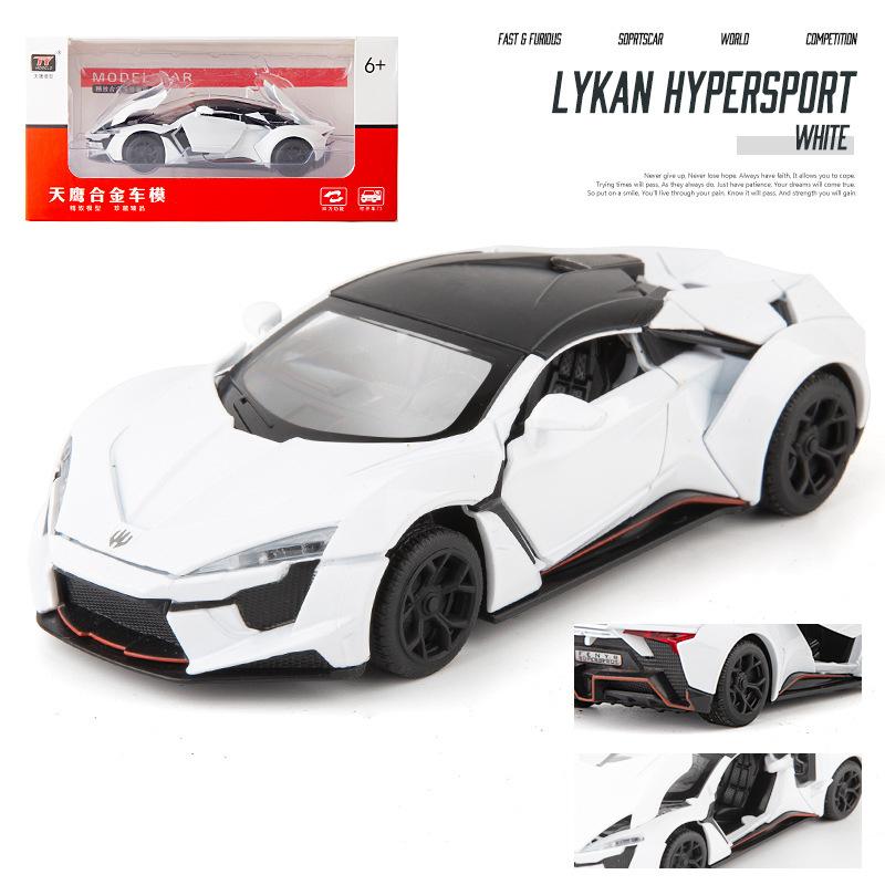 1:32 масштаба Lykan Hypersport, сплав, откидная модель автомобиля, литая под давлением модель, декоративные, мини-транспортные средства, игрушки для детей, парней и молодых людей, подарок