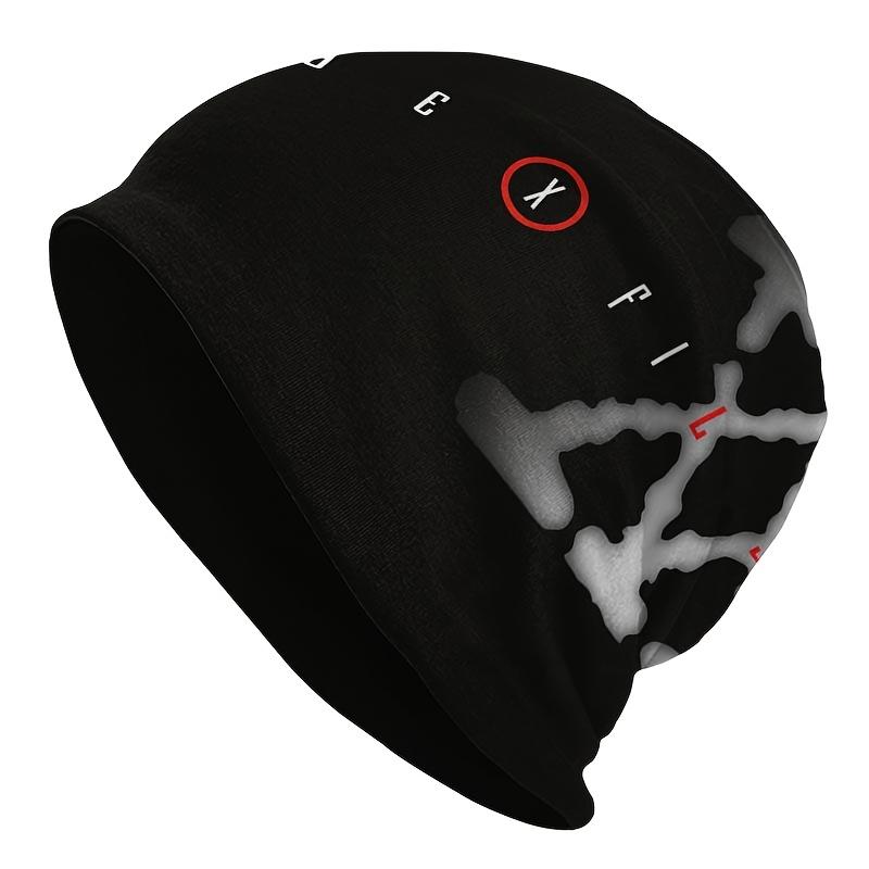 A Men'S Street Style Beanie Featuring Mysterious Symbols - Cool Black And White Abstract Patterns, Durable Knitted Fabric, Comfortable Elastic Fit, Ca