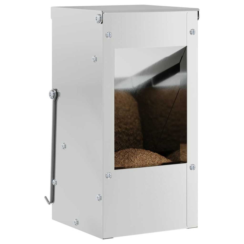Rabbit Feeder Silver 12.5 x 12.5 x 25 cm Galvanized Steel