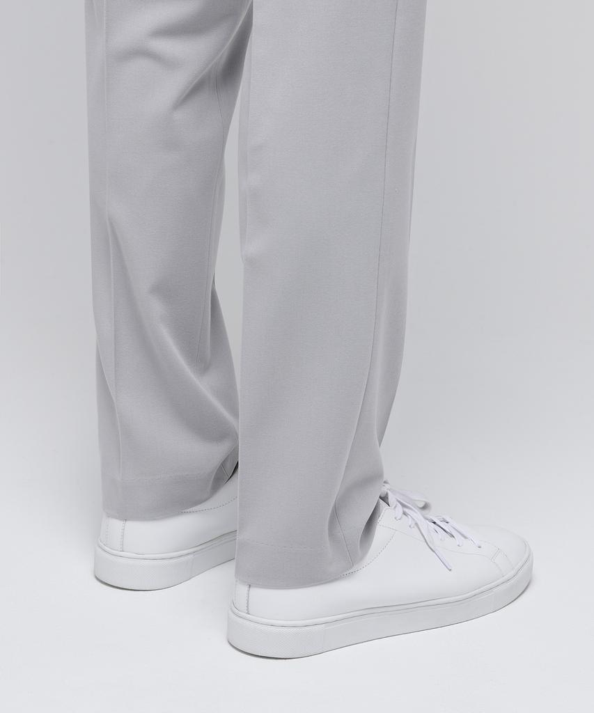 MUSINSA STANDARD Tapered Hidden Elastic Waist Length Slacks [Light Gray]