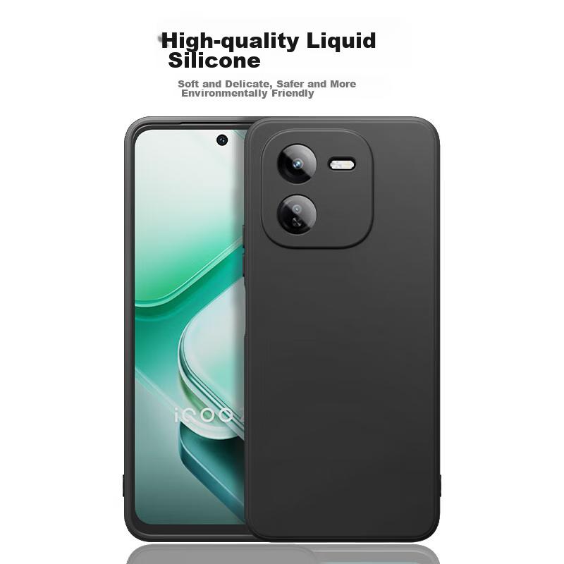 BIAZE Phone Case for Vivo IQOOZ9X, VIVO IQOOZ9X Full Protection Shockproof Slim Heat Dissipation Flocked Lining Liquid Frosted Soft JK668 Black