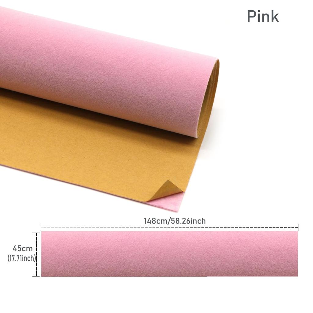 Self-Adhesive Velvet Fabric Sheets, 45x148cm Flocked Non-Woven Felt for Jewelry Box Liner, DIY Crafts, Decoration, Package - 19 Rich Colors For Choose