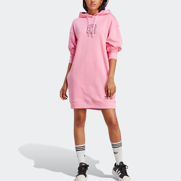 Adidas Спортивная юбка с принтом алфавита Женская нижняя часть Bliss-Pink HY4269