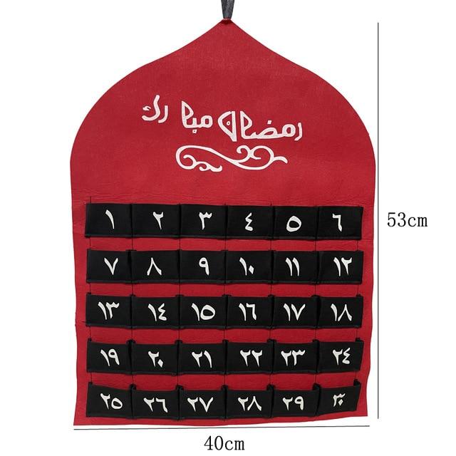 New Eid Mubarak 30days Advent Calendar Hanging Craft Countdown Calendar for Ramadan Decorations Kids Eid Mubarak Gifts Supplies