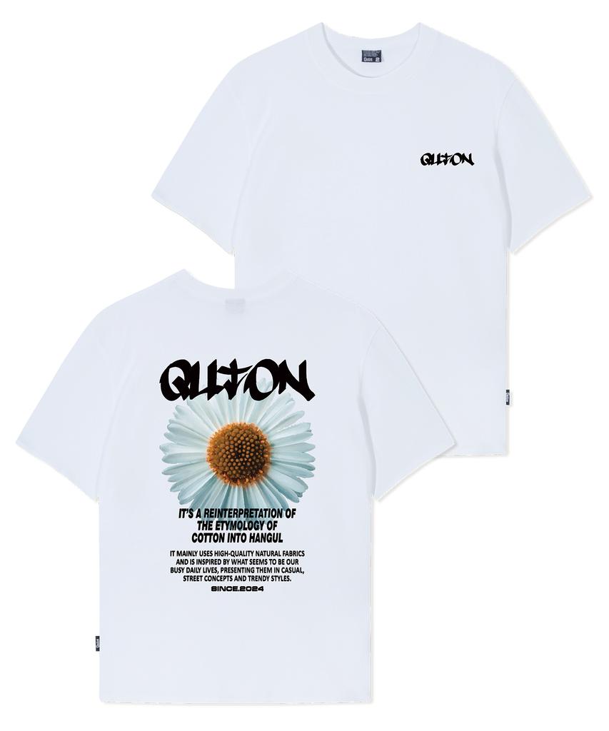 QUTON Daisy Ver2 Blue Oversized Heavy Short Sleeve T-Shirt