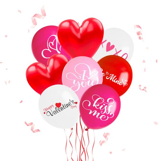 16 шт. набор воздушных шаров на день Святого Валентина с принтом романтических букв и воздушными шарами в форме сердца любви, украшение своими руками, макет сцены, принадлежности для украшения праздничной вечеринки