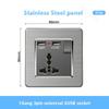 Universal Wall Light Switch Brushed Stainless Steel Panel,UK Type-c 18W Quick Charging Socket 220V Double USB Electrical Outlet