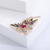 Rhinestone Phoenix Brooches for Women Unisex Bird Pins 5-color Available Casual Party Accessories Gifts