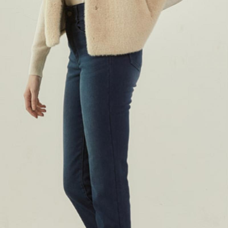 Bang Bang Women S Boa Fur Lycra Bonded Denim jeanS Indigo