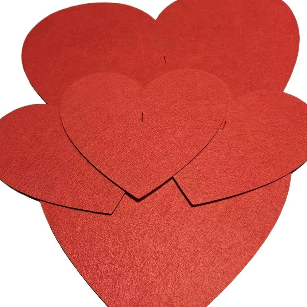 Reusable Heart-Shaped Banner Red Festive Pull Flag Valentine's Day Banner Birthday Party