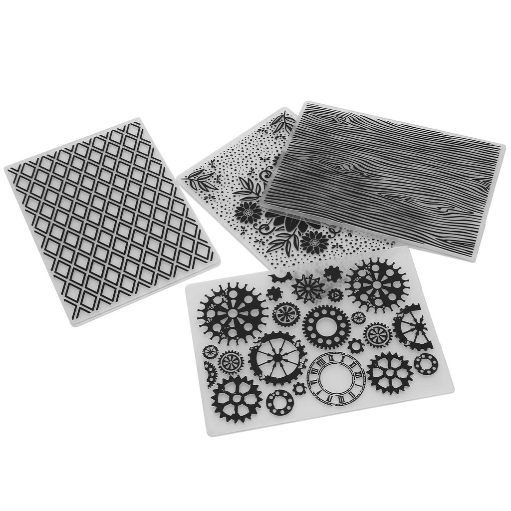 4Pcs Plastic Embossing Folders Embossed Template DIY Card Making Scrapbooking Paper Craft Tool