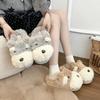 Милые тапочки-шлепанцы с рисунком щенка, женская одежда, осень-зима 2025, новый ins-ветер, универсальные, нескользящие, с закрытым носком