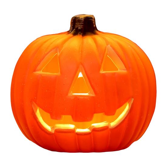 Хэллоуинская тыквенная лампа Жуткая светящаяся тыквенная фигурка Светящаяся декоративная тыква со светодиодной подсветкой для дома с привидениями Хэллоуин Домашний сад Декор