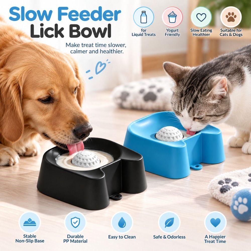 Bite Resistant Dog Licking Bowl Anti Slip Pet Feeding Bowl Creative Dog Treat Bowl Cat Dog Feeding